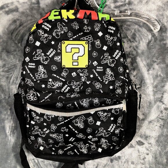 Super Mario Other - Super Mario Kids Backpack With Adjustable Straps & Front Pocket